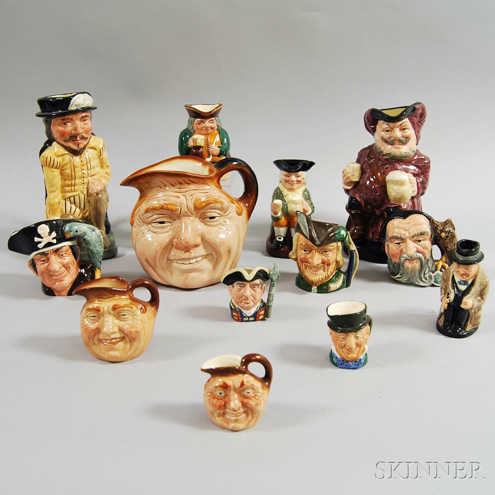 Appraisal: Thirteen Royal Doulton Character Jugs th century including a Falstaff