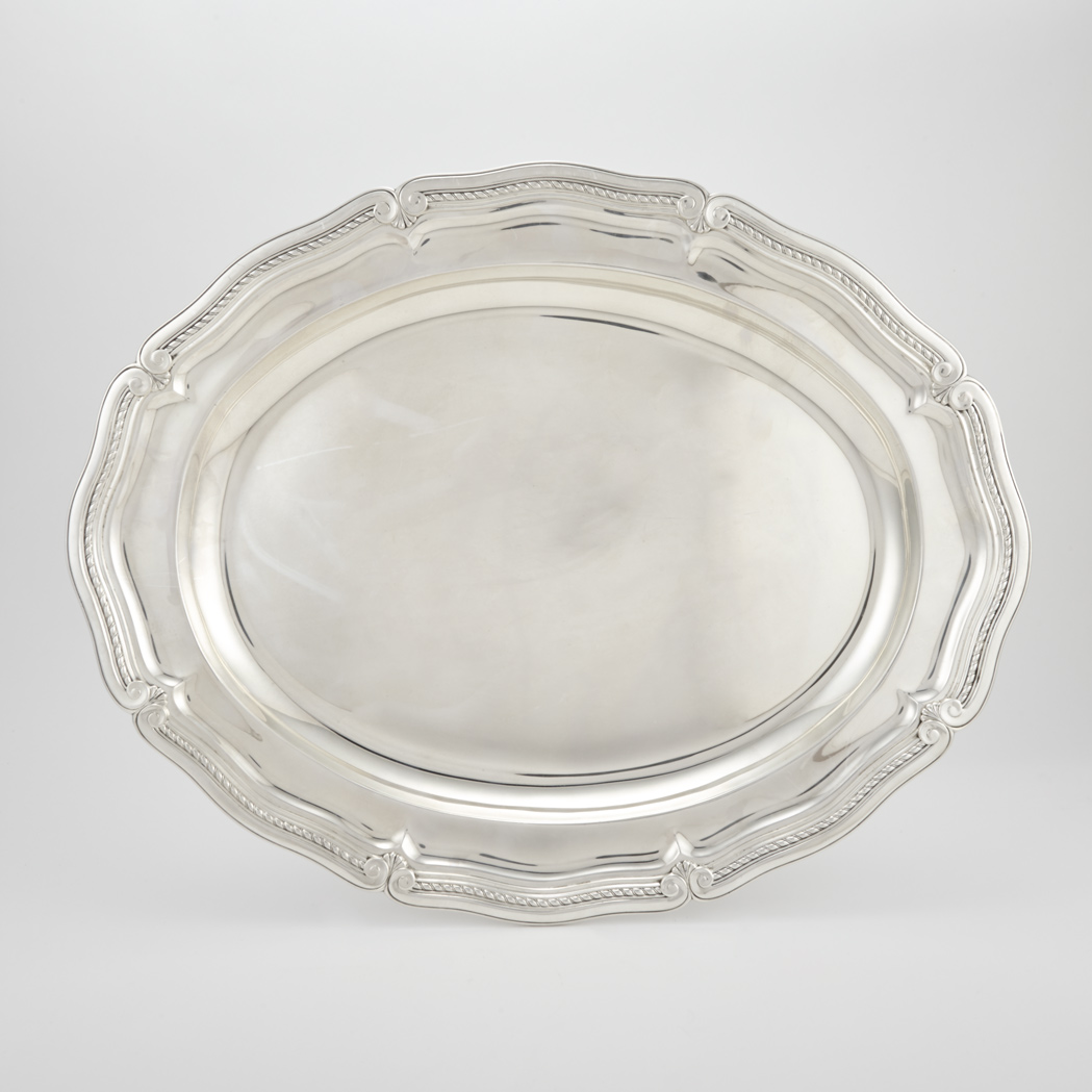 Appraisal: Tiffany Co Sterling Silver Meat Platter Circa - Of shaped