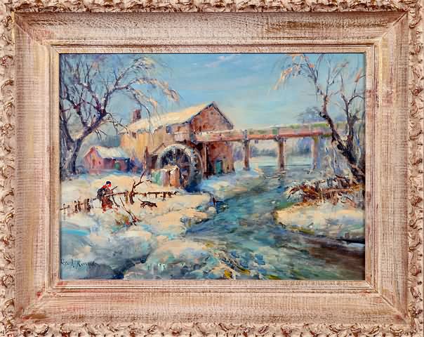 Appraisal: Schultz Mill Powder Valley Lehigh County Pennsylvania winter landscape with