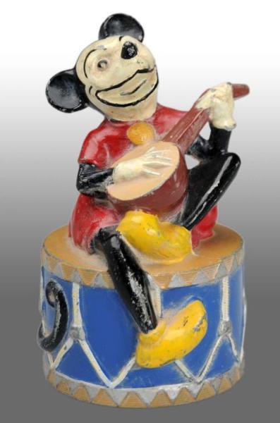 Appraisal: Lead Mickey Mouse with Banjo Still Bank Condition Near Mint