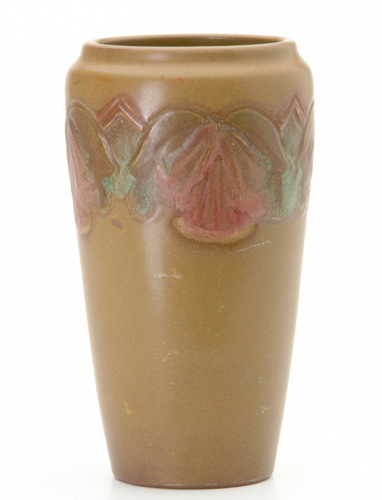 Appraisal: ROOKWOOD Carved Matt vase by Charles Todd with pink bell-shaped