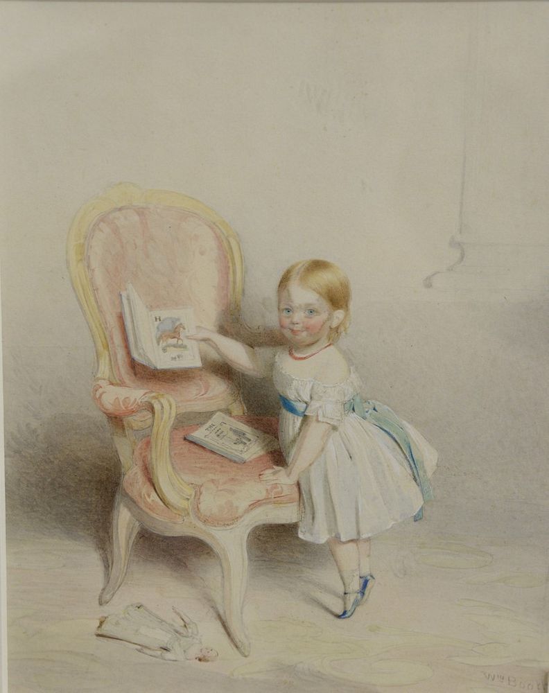 Appraisal: William Booth watercolor and pencil on paper young girl in