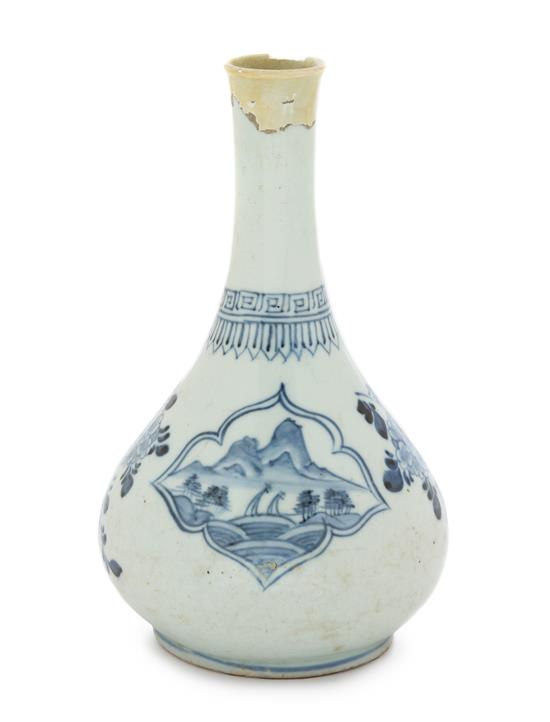 Appraisal: Sale Lot A Korean Blue and White Porcelain Bottle Vase