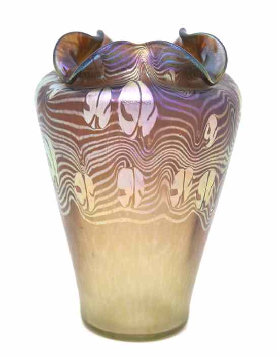 Appraisal: An Austrian Iridescent Glass Vase in the Manner of Loetz