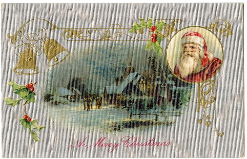 Appraisal: ORIGINAL VINTAGE RARE POSTCARD CHRISTMAS SANTA CLAUSThe dimensions of an