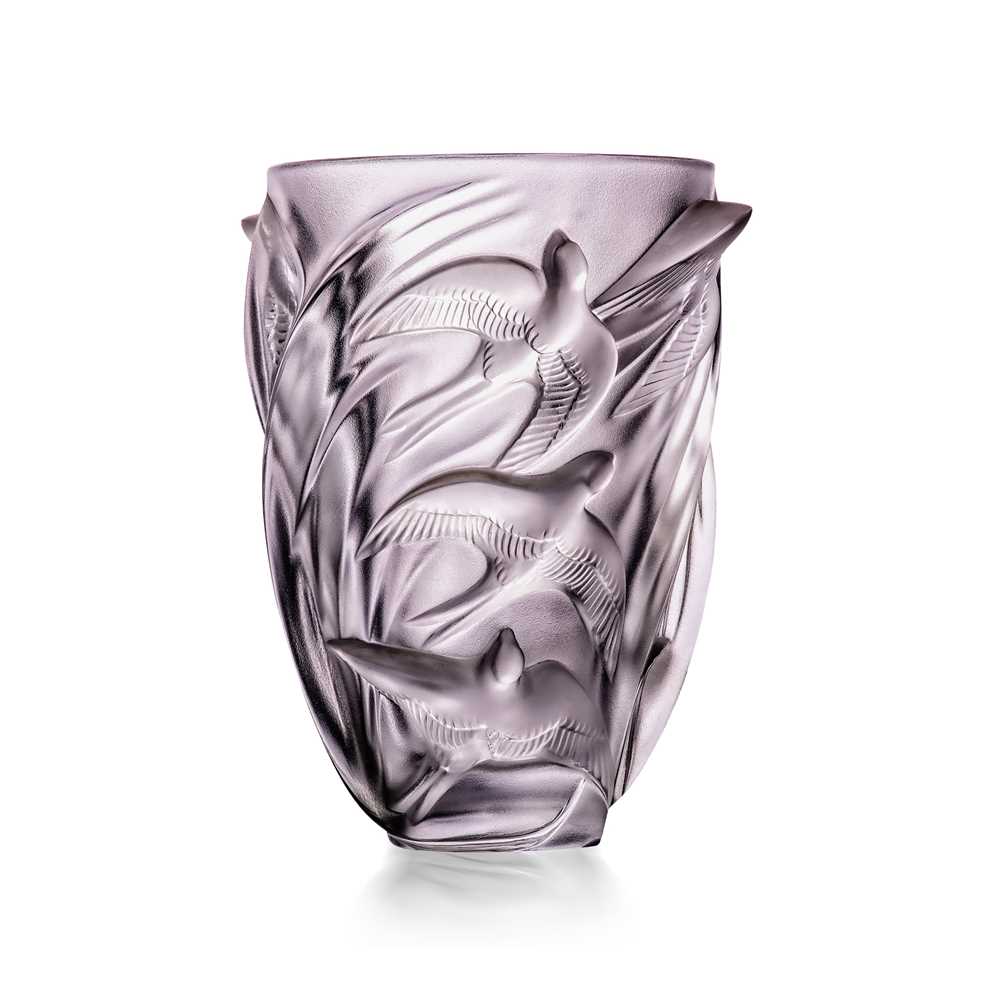 Appraisal: MARIE-CLAUDE LALIQUE - MARTINETS VASE NO designed clear and frostedengraved