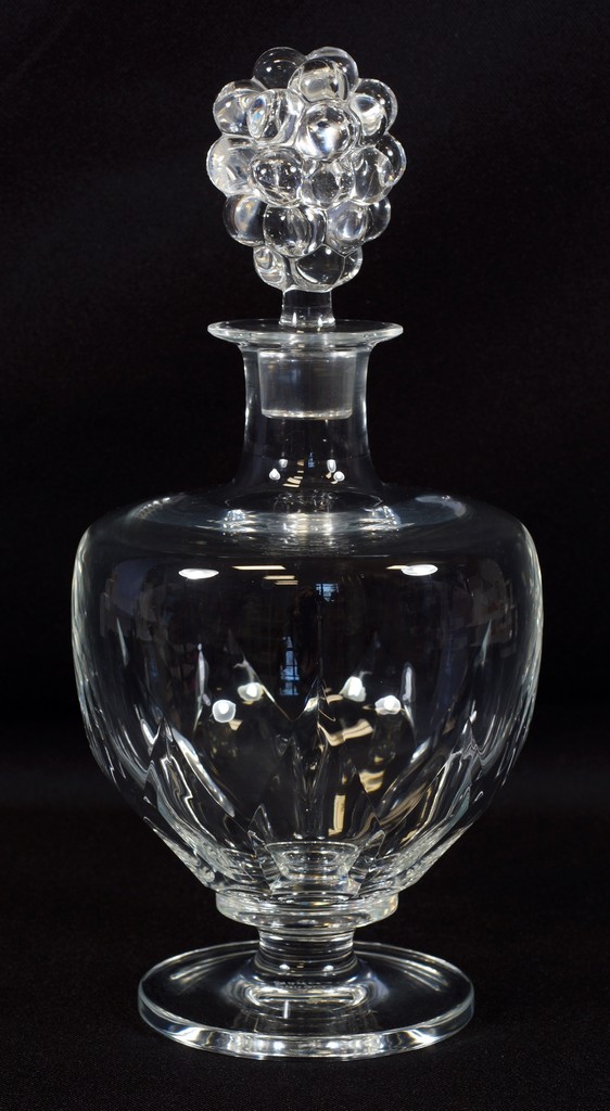 Appraisal: Lalique crystal decanter with grape cluster finial - h