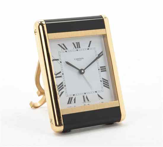 Appraisal: A Cartier Travel Alarm Clock of vertical rectangular form the