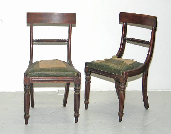 Appraisal: A pair of Regency mahogany sidechairs first quarter th century