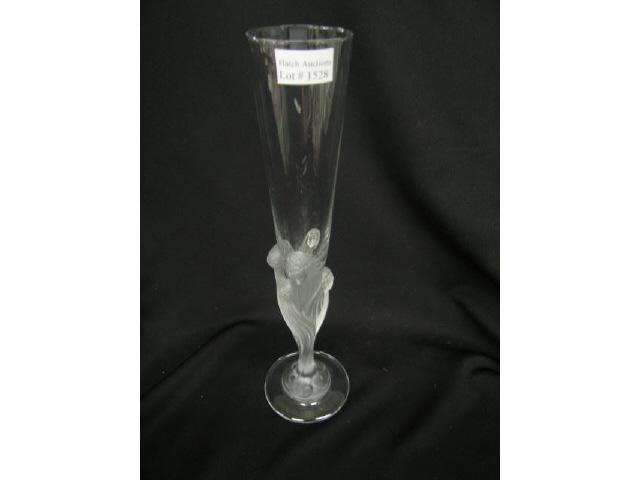 Appraisal: Erte French Crystal Fluted Champagne Glass with frosted maidens tall