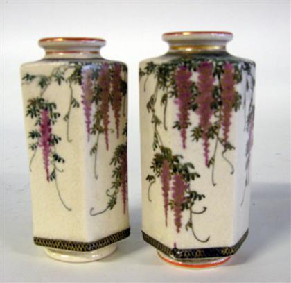 Appraisal: Pair of Japanese satsuma vasesH in