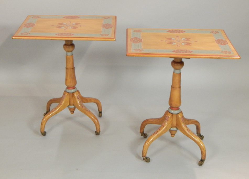 Appraisal: A pair of thC satin birch tables each rectangular top