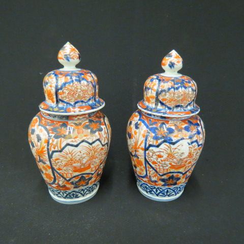 Appraisal: Pair of Oriental Porcelain Temple Jars phoenix and foliage tall