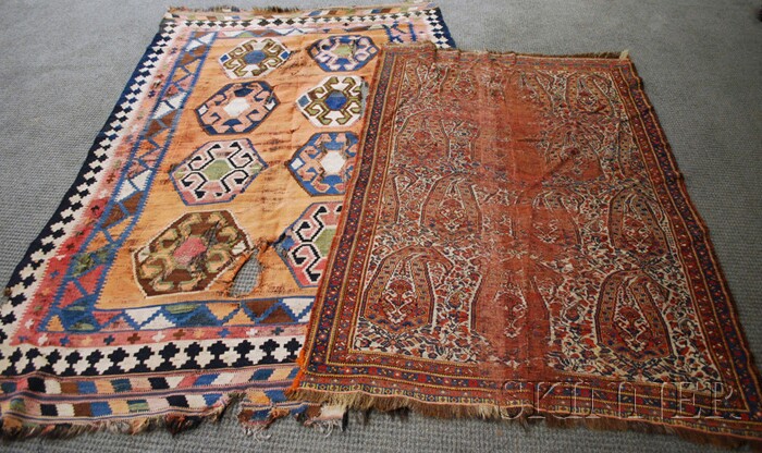 Appraisal: Two Persian Rugs th century one Afshar ft in x