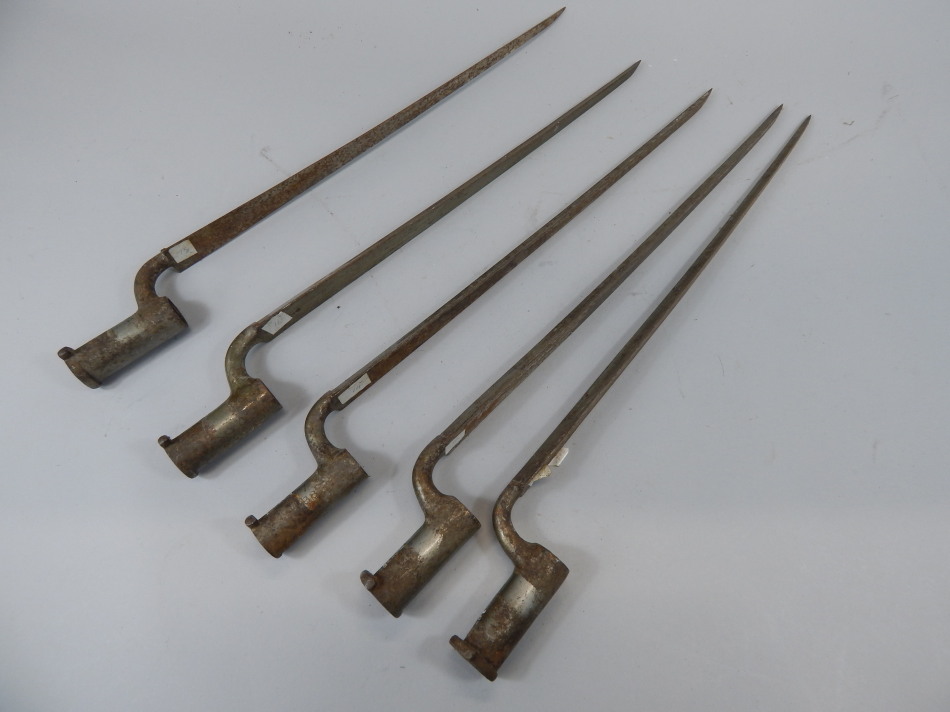 Appraisal: Five early thC socket bayonets probably from the Thoresby Volunteer