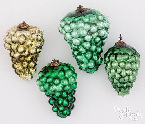 Appraisal: FOUR GRAPE KUGEL ORNAMENTSFour grape Kugel ornaments to include green