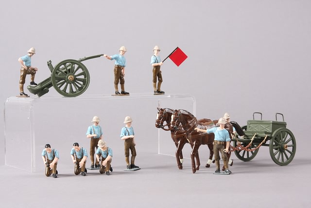 Appraisal: Lot of figures with limber and wagon pulled by horses