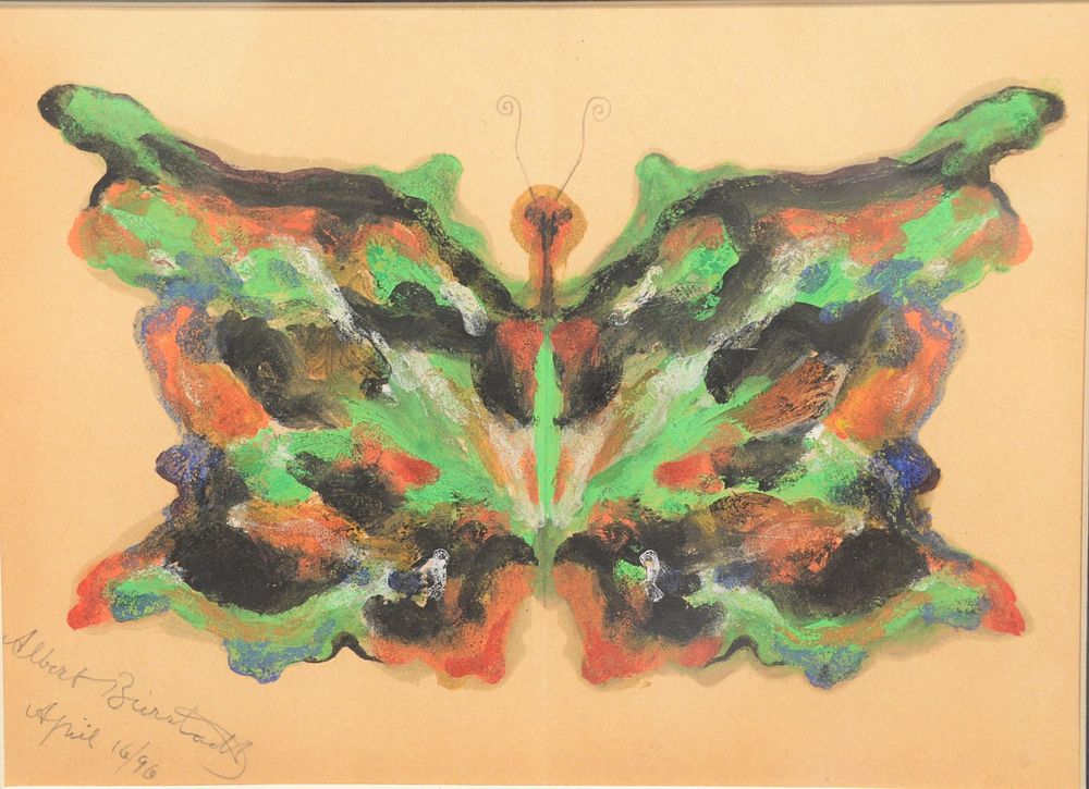 Appraisal: Albert Bierstadt American - Butterfly watercolor on paper untitled signed