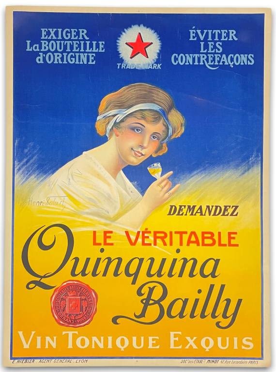 Appraisal: Henri Polart Quinquina Bailly PosterVin Tonique Exquis Advertising Poster Soc