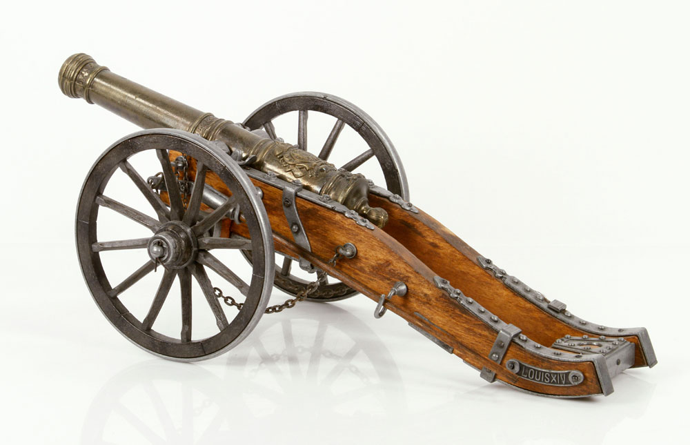 Appraisal: - Model of a Late Baroque Cannon Bronze and stained