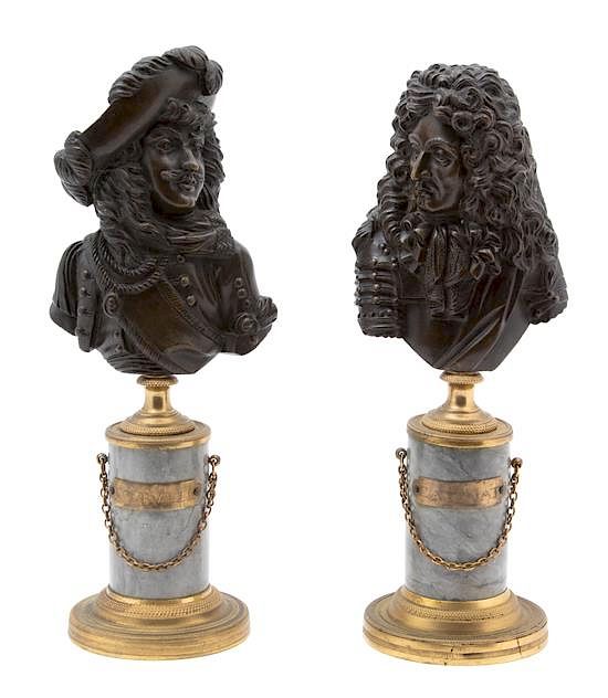 Appraisal: A Pair of Grand Tour Bronze Busts on Gilt Metal