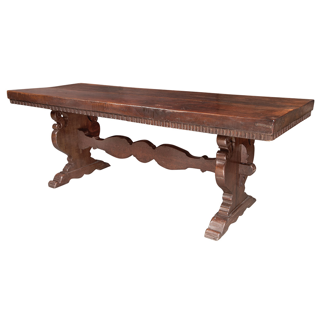 Appraisal: Italian Renaissance Style Walnut Refectory Table Partially composed of older