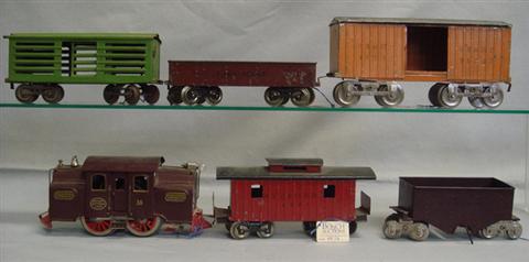 Appraisal: Lionel standard gauge train set burgundy locomotive cars some scratches