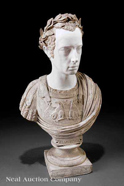 Appraisal: A Continental Plaster Bust of Francis II Emperor of Austria