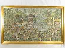 Appraisal: A Balinese painting of a wedding by Ny Suora measuring