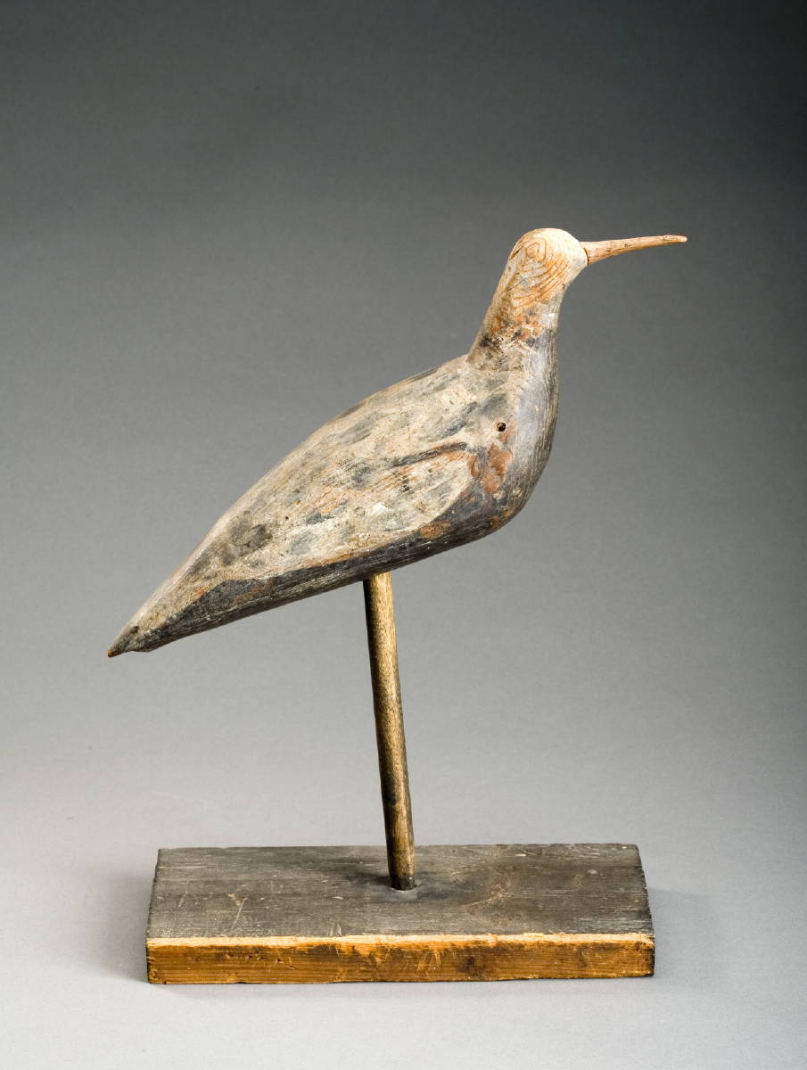 Appraisal: CARVED AND PAINTED SHOREBIRD DECOY CIRCA Length inches