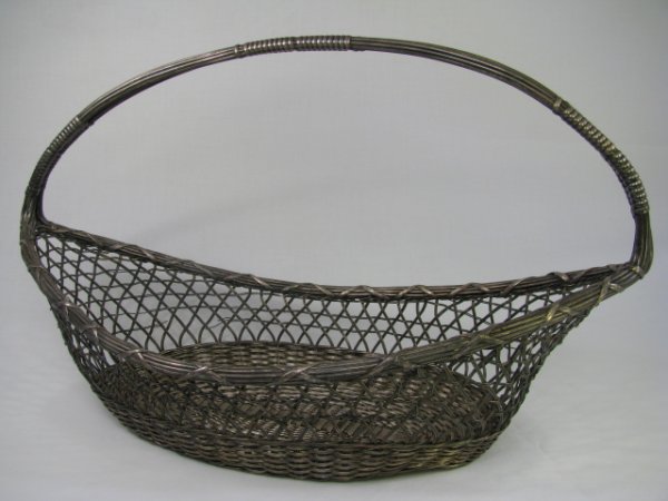 Appraisal: Silver plate woven bread basket No hallmarks hand crafted Two