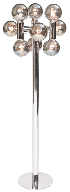 Appraisal: Robert Sonneman floor lamp bright chrome form with nine radiating