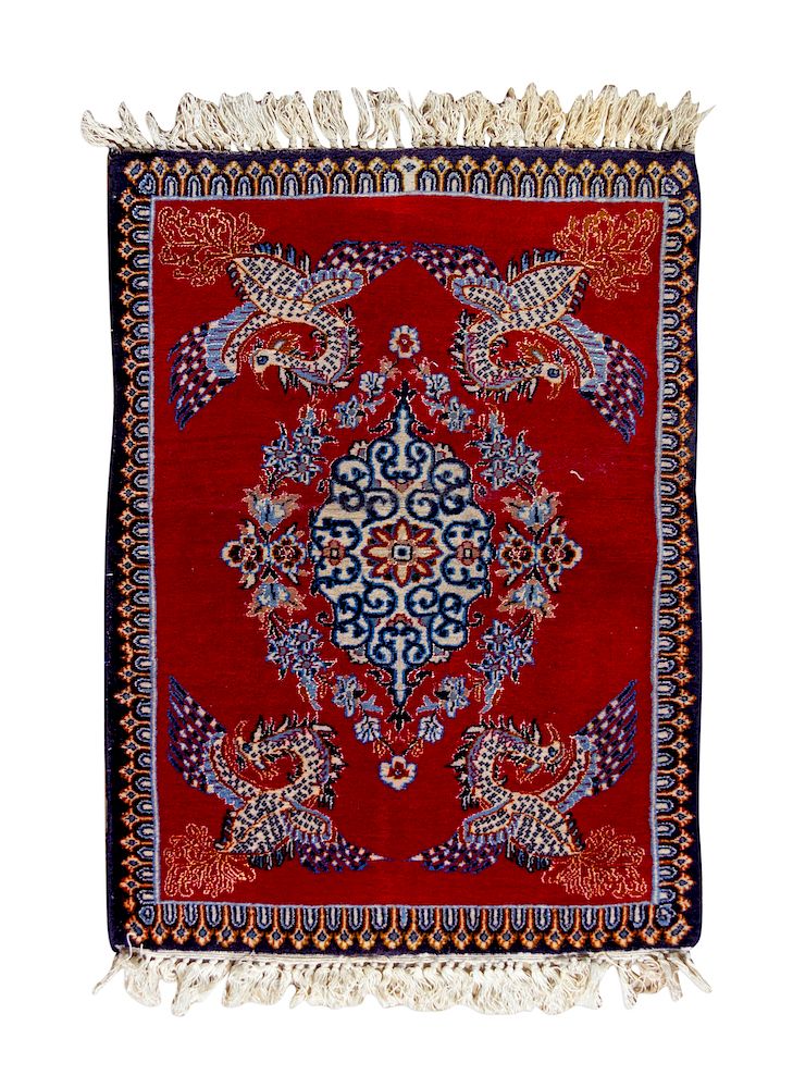 Appraisal: A Nain Wool and Silk Rug A Nain Wool and