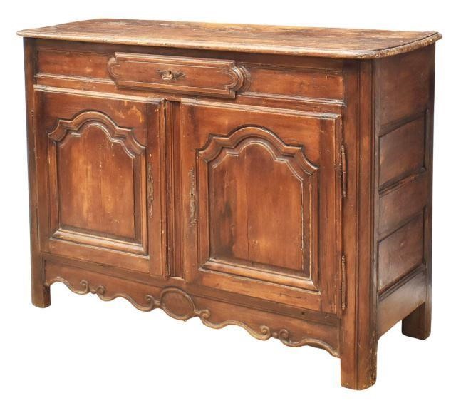 Appraisal: French Provincial oak sideboard th c a single drawer over