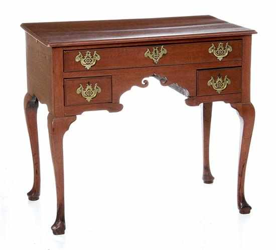 Appraisal: George II style oak lowboy mid th century rectangular molded