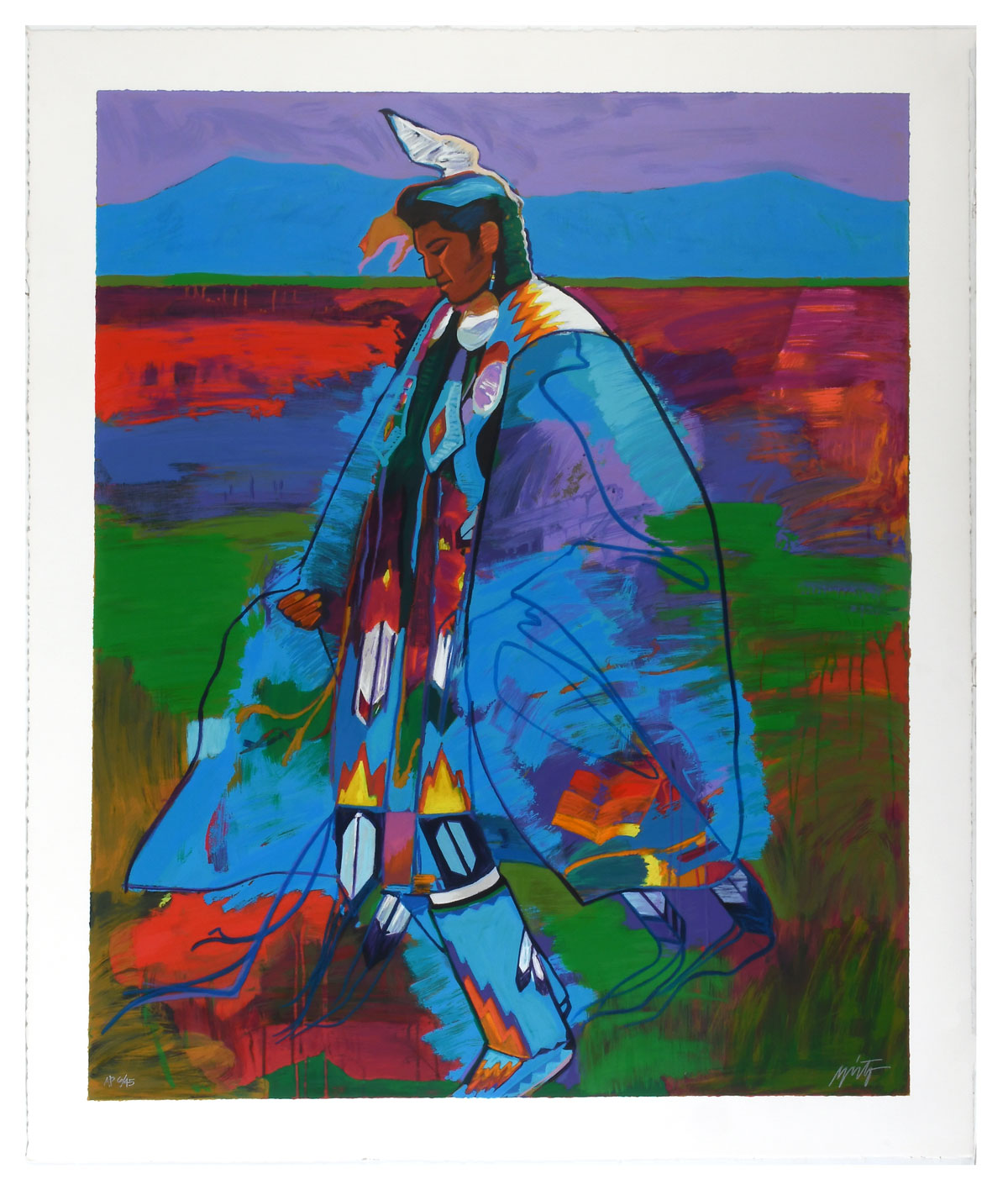 Appraisal: NIETO John W American - ''Dancer at Taos Powwow'' Artist's