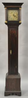 Appraisal: Oak grandmother's clock with brass dial and brass works dial