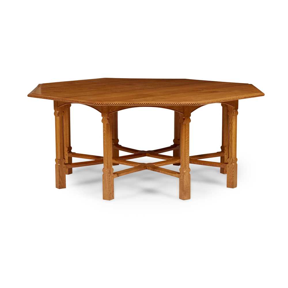 Appraisal: AFTER ERNEST GIMSON LARGE ARTS CRAFTS CENTRE TABLE CONTEMPORARY oak