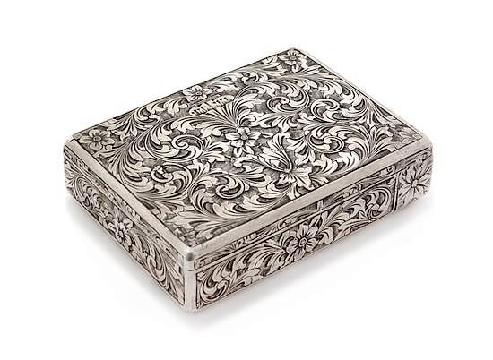 Appraisal: An Italian Silver Compact First Half th Century the case