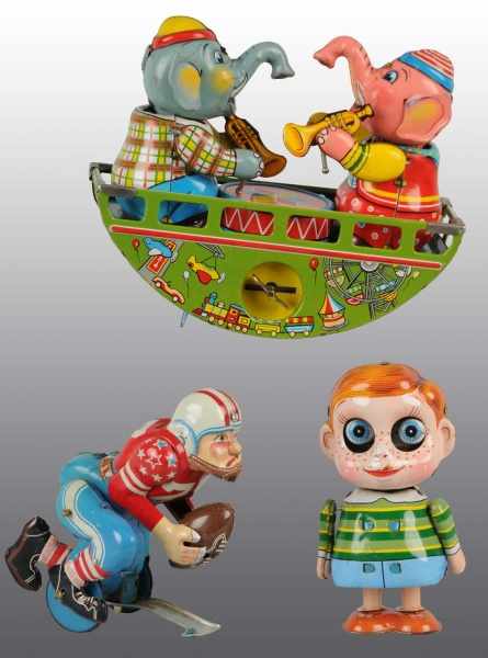 Appraisal: Lot of Tin Litho Character Toys Description Japanese Working Includes