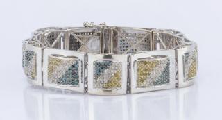 Appraisal: K Colored Diamond Bracelet by Freeze Contemporary style K white