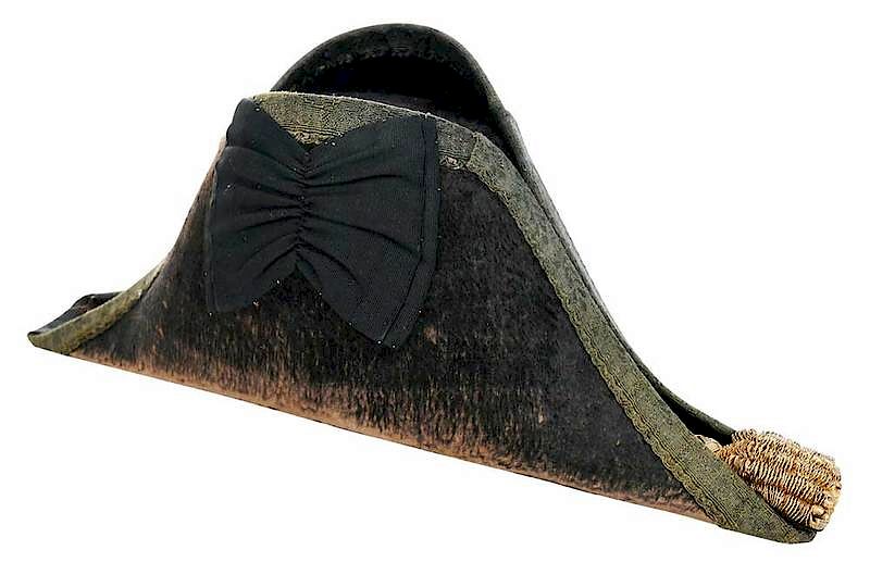 Appraisal: Hanoverian Naval Bicorn Hat in Tole Case British th century