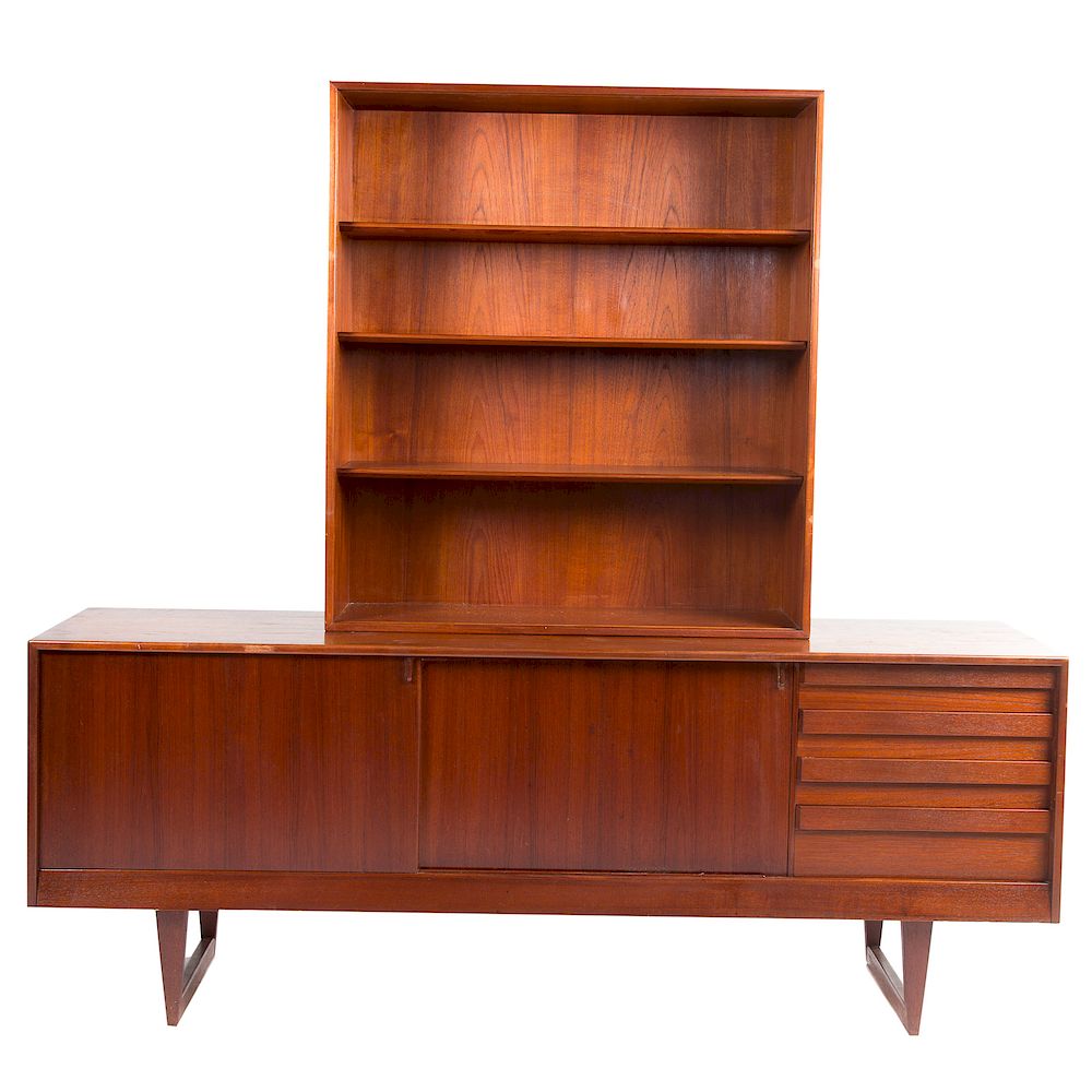 Appraisal: Povl Dinesen Mid-century Modern Teak Credenza mid- th century compartment