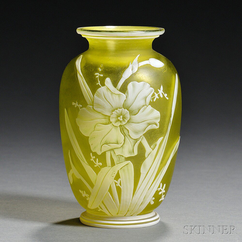 Appraisal: Cameo Glass Vase Possibly Thomas Webb Sons England early th