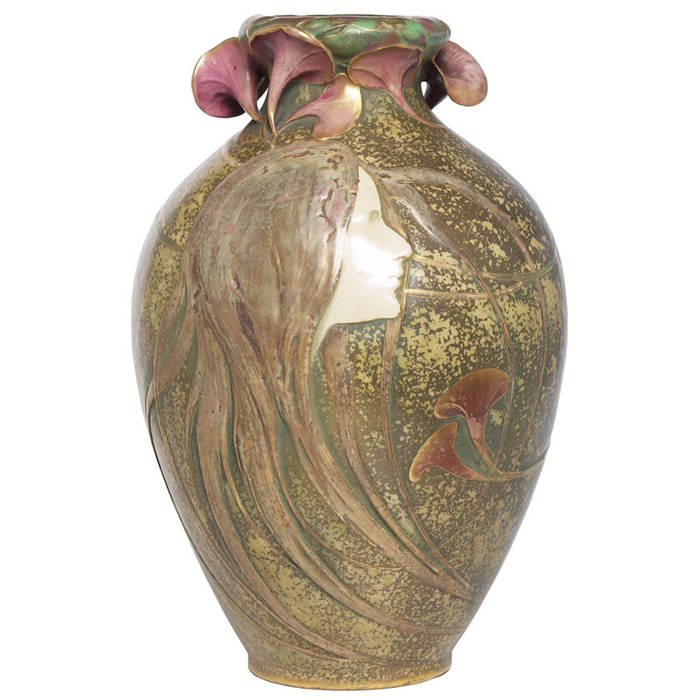 Appraisal: Rare and important Amphora vase huge form with a raised