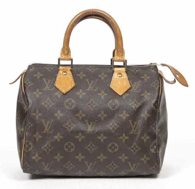 Appraisal: Louis Vuitton Speedy handbag in monogram coated canvas with brass