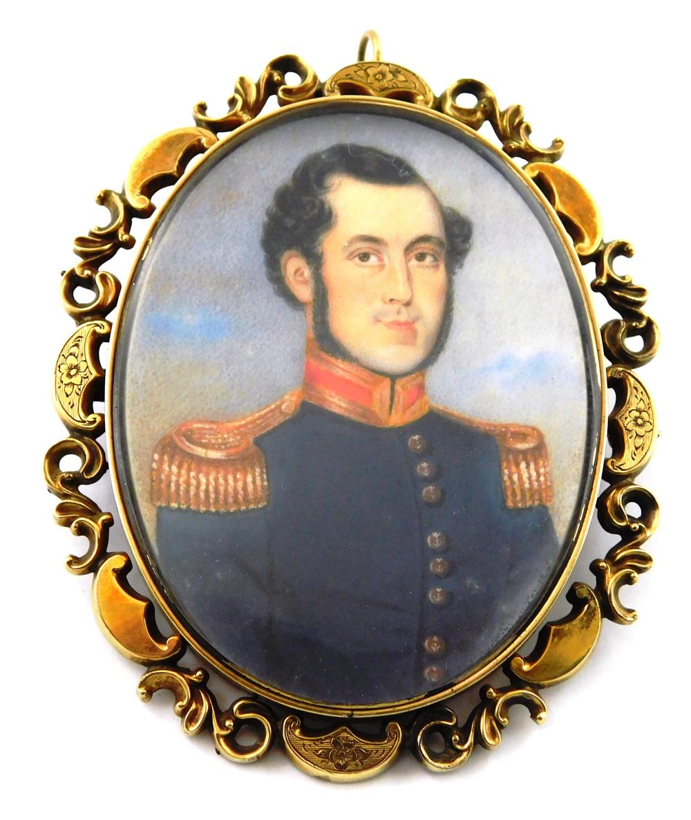 Appraisal: MINIATURES Military man most likely depicting a Marine Officer in