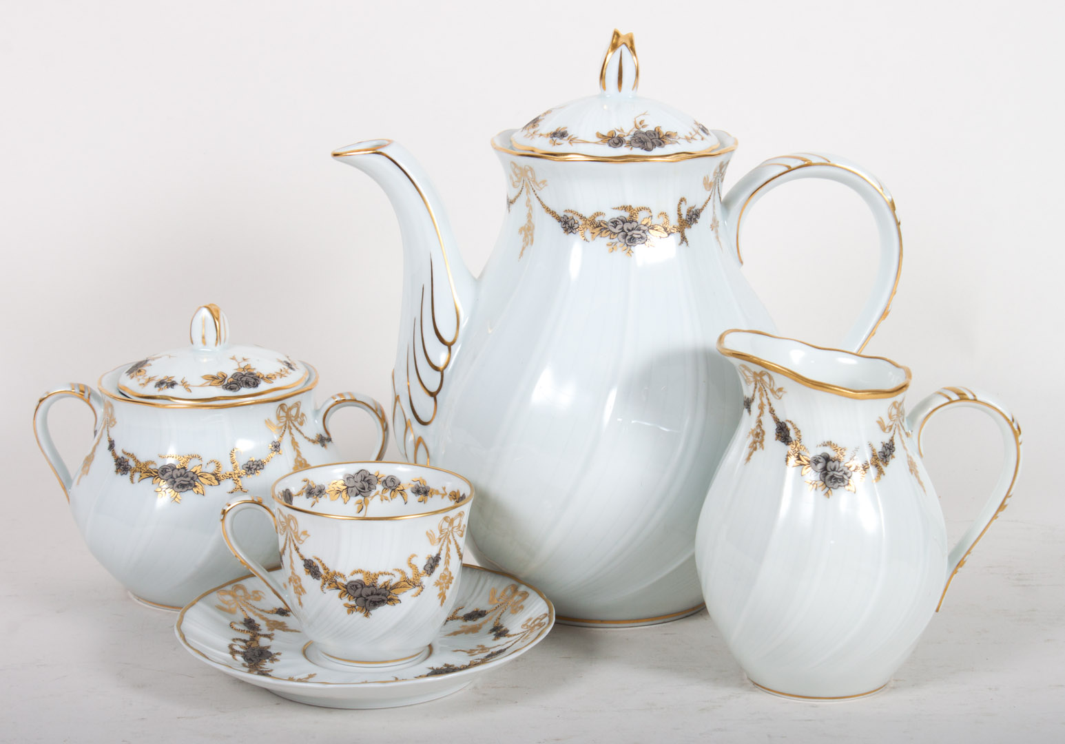 Appraisal: Limoges porcelain partial tea service after Marie-Therese Service pieces comprising