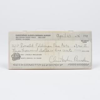 Appraisal: Chris Burden - Full Financial Disclosure Los Angeles USA Jan