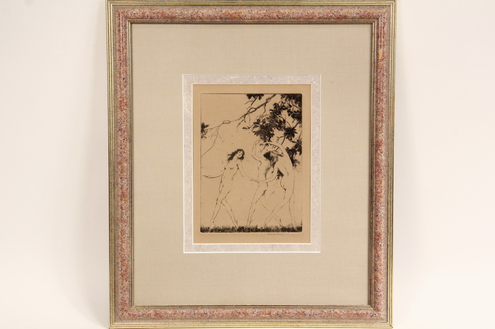 Appraisal: WARREN DAVIS NY - - The Three Graces etching on